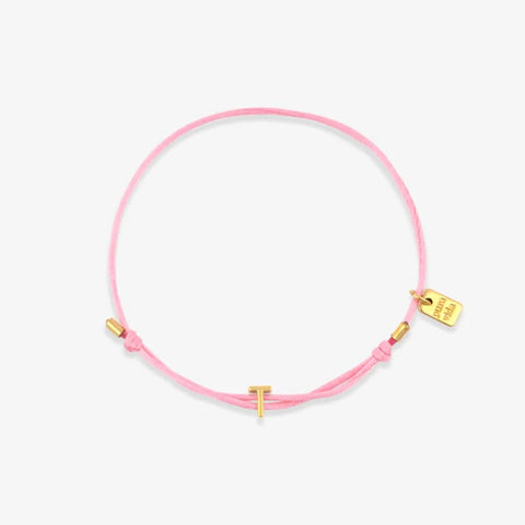 Pink Initial Charm Bracelet