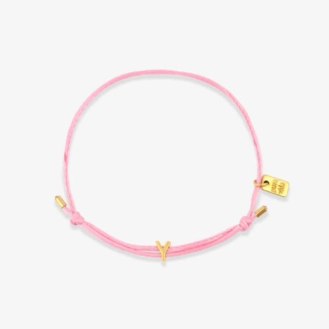 Pink Initial Charm Bracelet