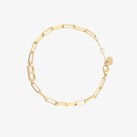 Initial Paperclip Chain Bracelet