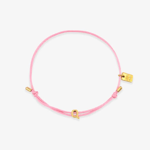 Pink Initial Charm Bracelet