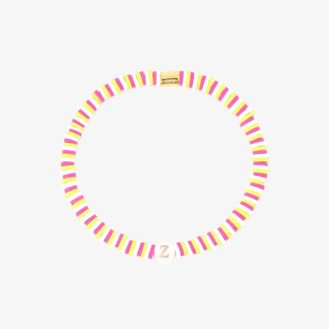 Raspberry Alphabet Stretch Bracelet