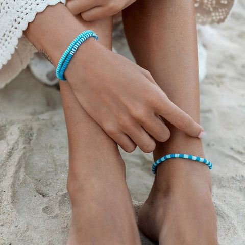 Canal Blues Seascape Stretch Bracelet