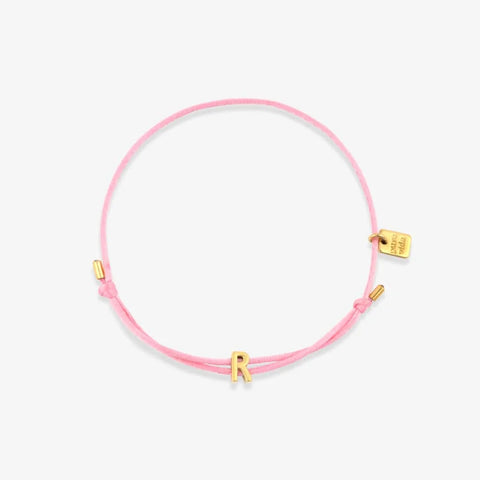 Pink Initial Charm Bracelet