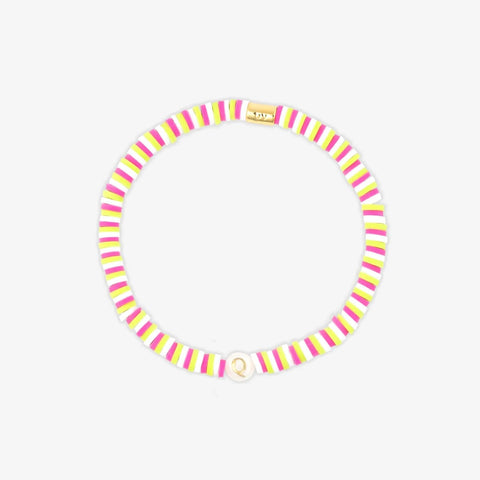Raspberry Alphabet Stretch Bracelet