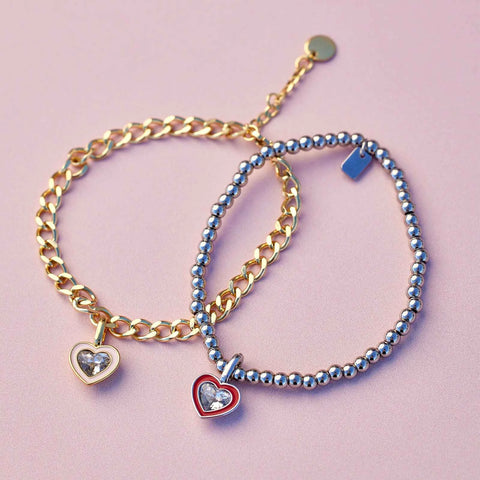Harper Stone & Enamel Heart Charm
