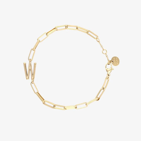 Initial Paperclip Chain Bracelet