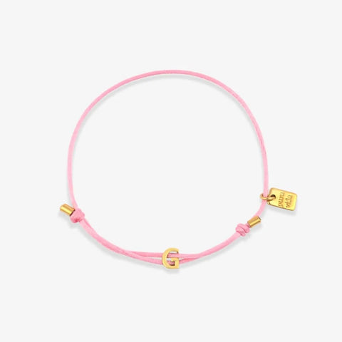 Pink Initial Charm Bracelet