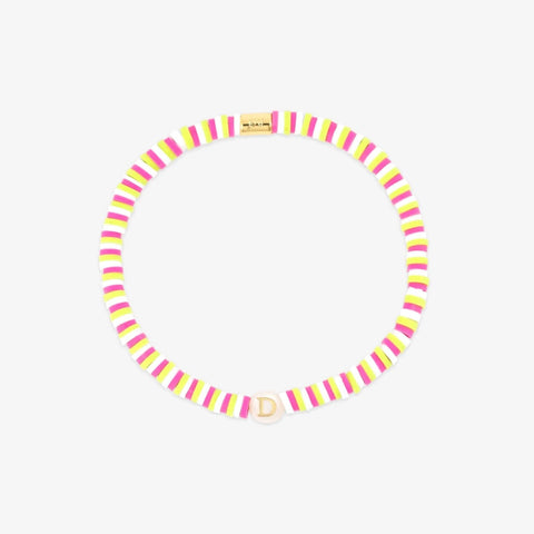 Raspberry Alphabet Stretch Bracelet
