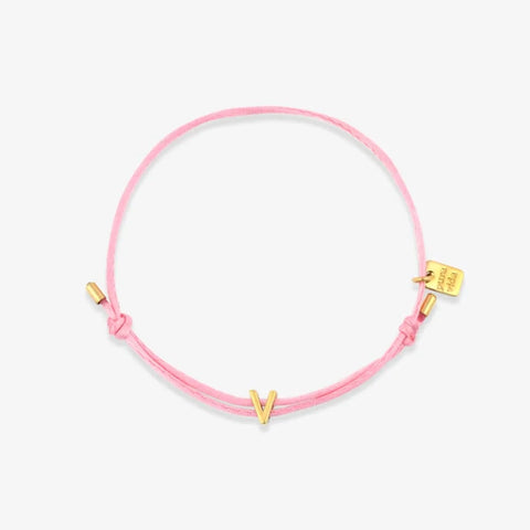 Pink Initial Charm Bracelet