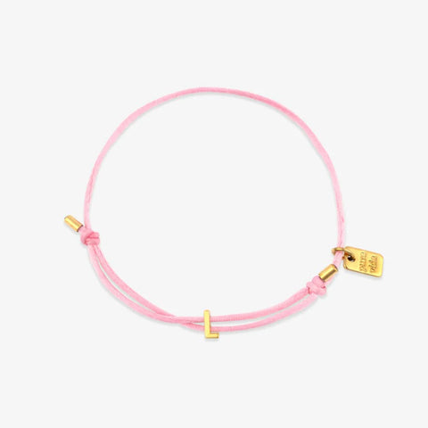 Pink Initial Charm Bracelet