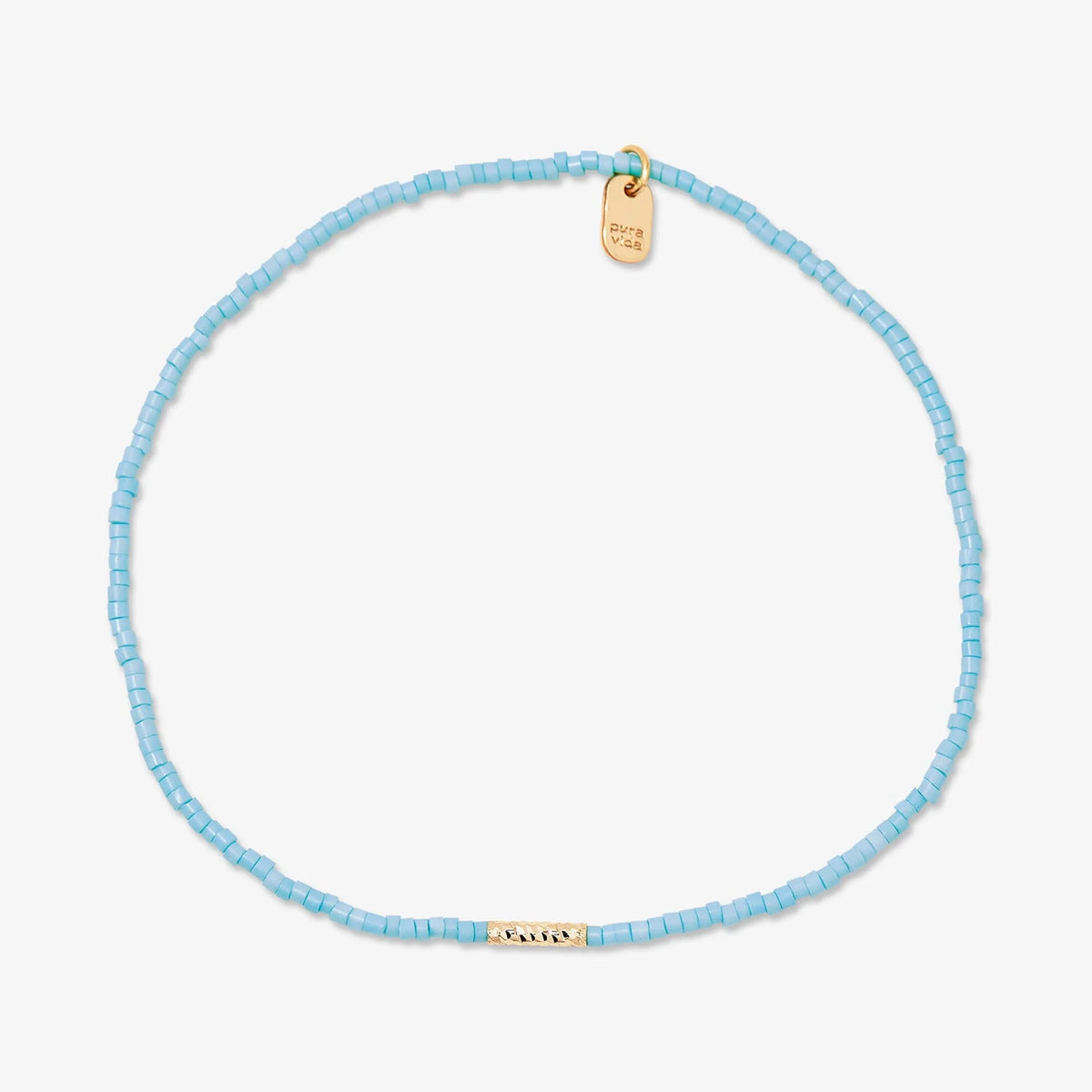 Turquoise Seed Bead Stretch Anklet