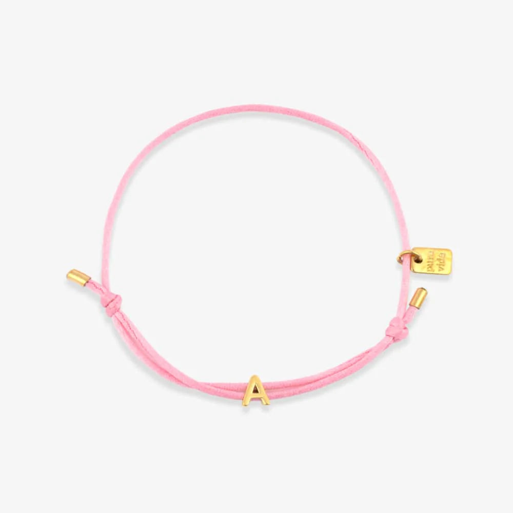 Pink Initial Charm Bracelet
