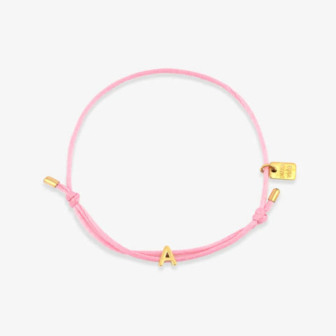 Pink Initial Charm Bracelet