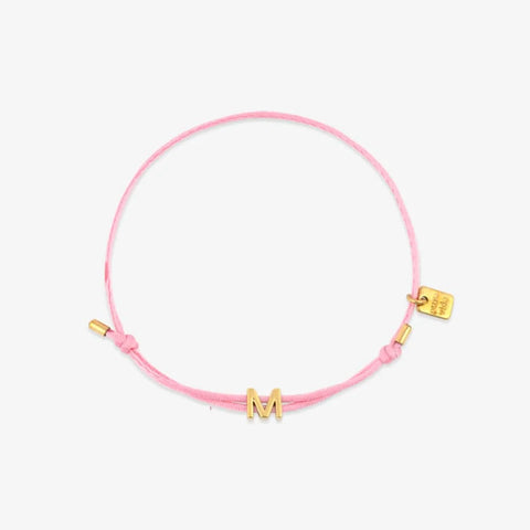 Pink Initial Charm Bracelet