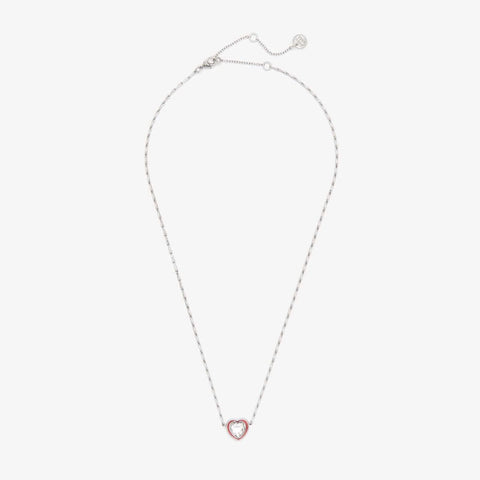 Stone & Enamel Heart Pendant Necklace