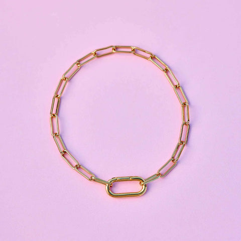 Harper Oval Charm Chain Bracelet