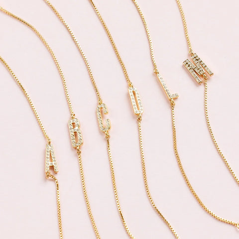 Pavé Initial Chain Bracelet