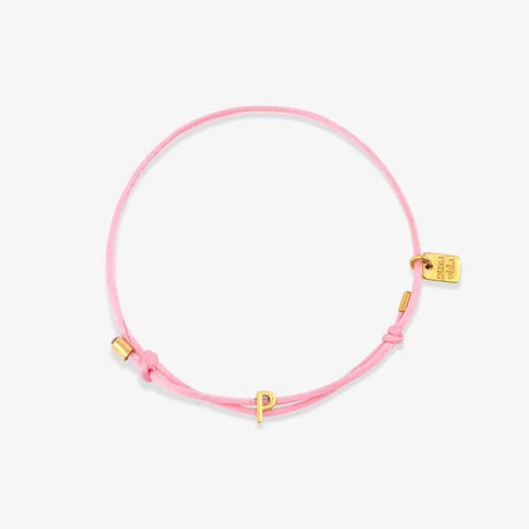 Pink Initial Charm Bracelet
