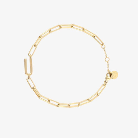 Initial Paperclip Chain Bracelet