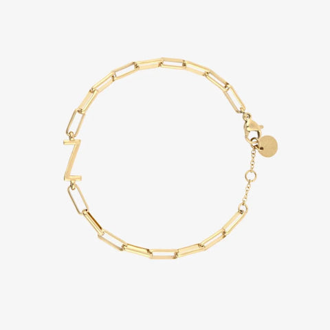 Initial Paperclip Chain Bracelet