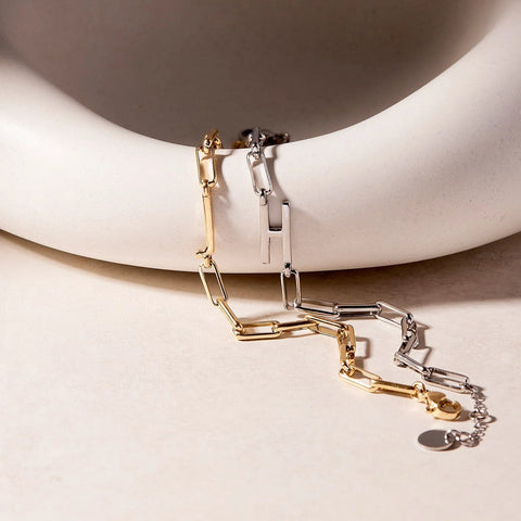 Initial Paperclip Chain Bracelet
