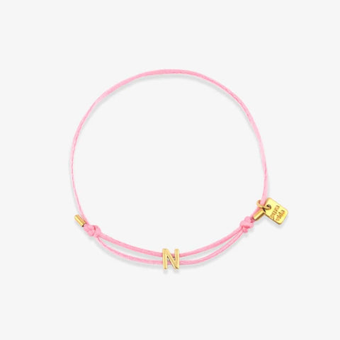 Pink Initial Charm Bracelet