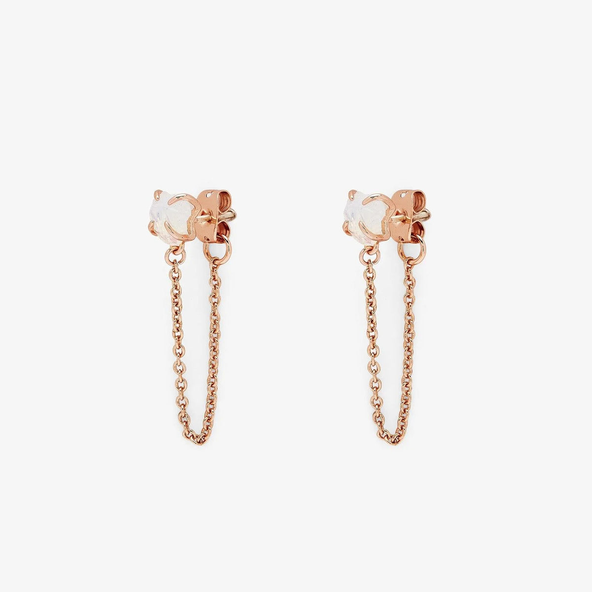 Raw Gem Chain Wrap Earrings