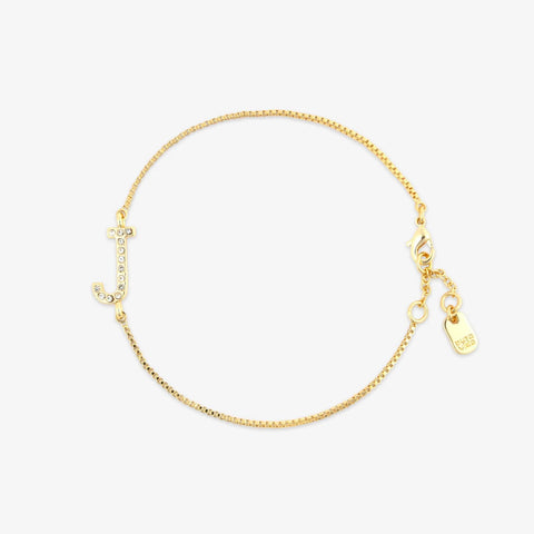 Pavé Initial Chain Bracelet