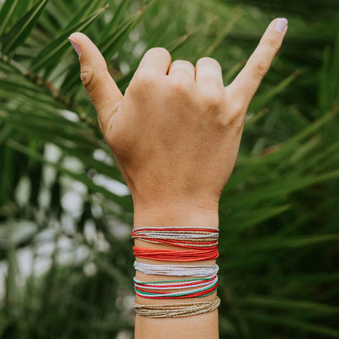 Red, Green & White Bracelet