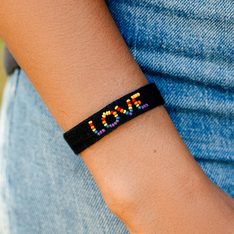 Woven Seed Bead Love Bracelet