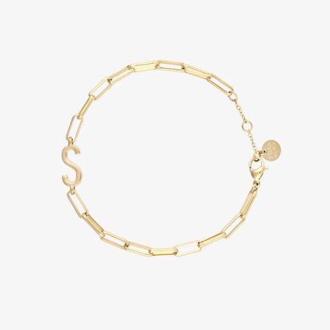 Initial Paperclip Chain Bracelet