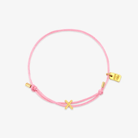 Pink Initial Charm Bracelet