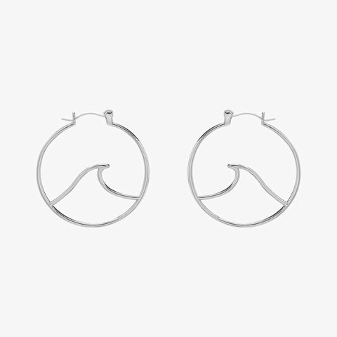 Large Wave Hoop Earrings