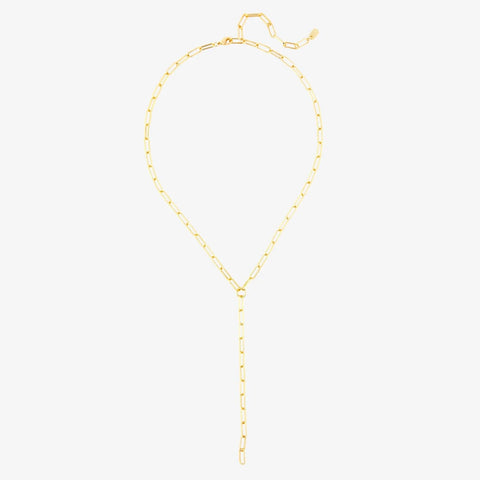 Paperclip Chain Lariat Necklace
