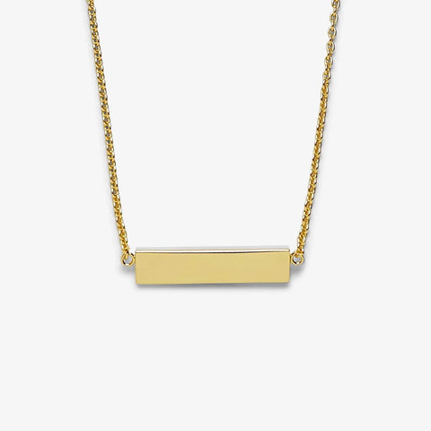 Demi-Fine Engravable Bar Necklace