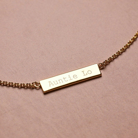Demi-Fine Engravable Bar Necklace