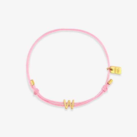 Pink Initial Charm Bracelet