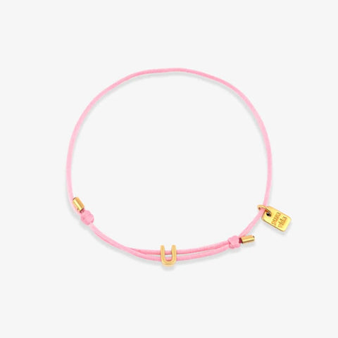 Pink Initial Charm Bracelet
