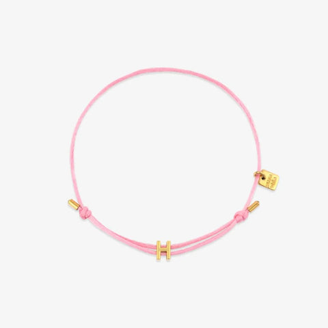 Pink Initial Charm Bracelet