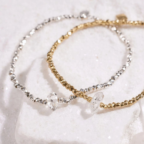 Herkimer Stretch Bead Bracelet