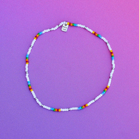 Rainbow Seed Bead Stretch Anklet